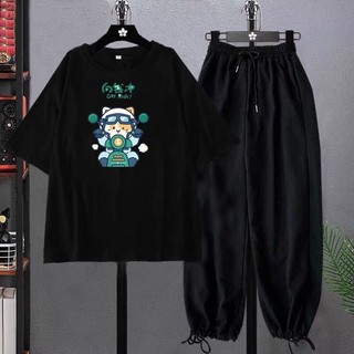 freeship Sét áo phông Mèo lái xe + quần bom, Sét bộ Unisex chất đẹp, không xù mặc ở nhà và mặc đi chơi -ShopTrang