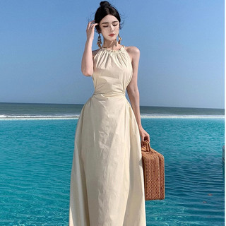 Váy cottagecore Váy 2 dây trễ vai bigsize nữ Đầm hai đi biển Váy dài Suspender Dress Nữ Ren-Up Hẹp Rộng Gọn Ôm Hơn Phong Cách Kỳ Nghỉ Viền