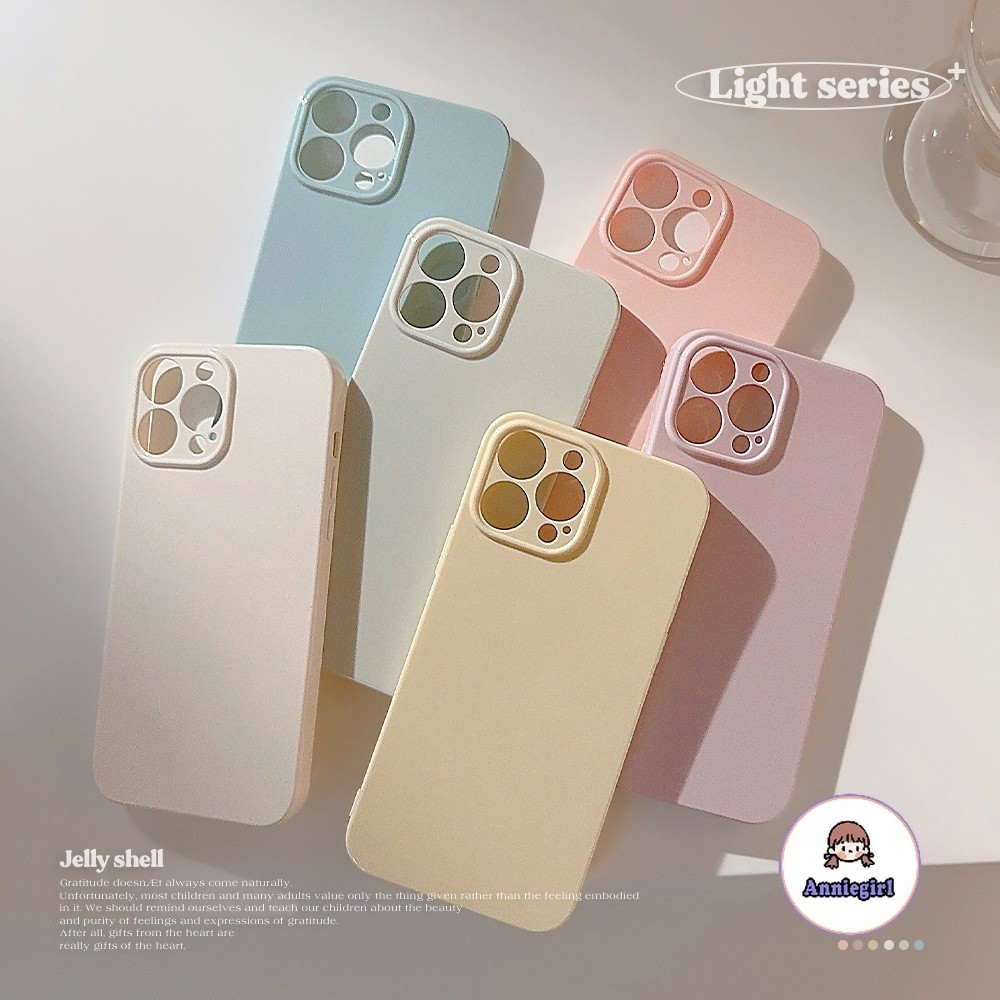 Ốp Điện Thoại Bóng Màu Macaron Đơn Giản Cho Iphone 11 15 16 Pro Max 12 14 13 Promax Ốp Lưng Tpu Mềm Chống Sốc