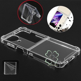 Ốp lật bảo vệ bốn góc trong suốt mỏng OPPO Find N3 N2 Flip Clear Casing Soft Ốp điện thoại chống sốc