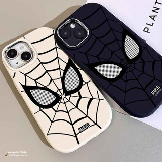 Ốp lưng Superman Spider Man mát mẻ Tương thích cho IPhone 11 12 14 15 13 Pro Max 7 8 Plus SE2020 Xr Xs Max 2 IN1 Vỏ ống kính khung bạc sang trọng Silicon Vỏ mềm chống sốc