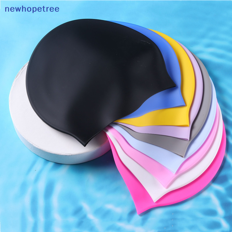 Ntvn Silicone Thế Giới Mũ Bơi Nam Nữ Tóc Dài Màu Chống Thấm Nước Thể Thao Đàn Hồi Cao Người Lớn Bơi Mũ Bể Bơi Mũ Lặn OIK