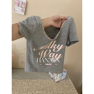 HANXIN áo phông áo thun nữ croptop baby tee thời trang Cổ điển Trendy Fashion WTX2430JNG 21Z240520