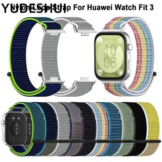YUDESHUI đeo vòng Nylon, Vòng đeo tay Nylon thay thế, Đồng hồ thông minh mềm Phụ kiện có thể điều chỉnh Dây đeo đồng hồ cho Huawei Watch Fit 3