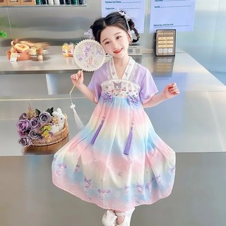 Đầm Công Chúa Đầm Bé Gái Mùa Hè Phong Cách Mới Trẻ Em Phong Cách Trung Hoa Mới Phong Cách Trung Hoa Hanfu Bé Mùa Hè Kuromi Tươi