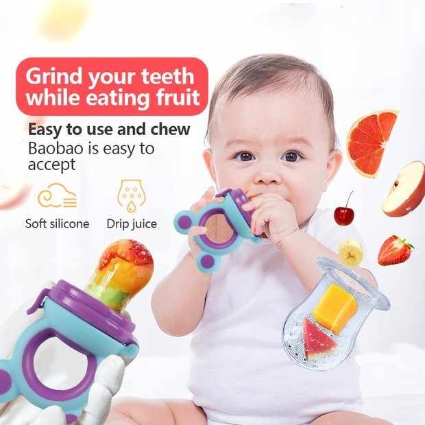 Núm vú giả cho bé ăn trái cây Nibble Núm vú bổ sung Núm vú giả Silicone cho trẻ sơ sinh