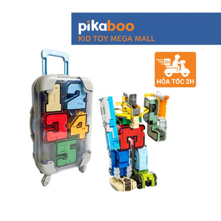 Bộ số biến hình cao cấp Pikaboo Đồ chơi số có thể ghép thành robot cỡ lớn chất liệu an toàn