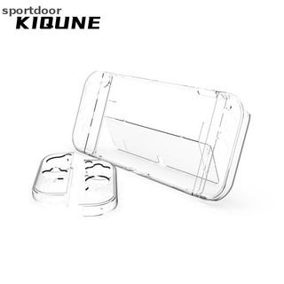 Kiqune Bảo vệ vỏ cứng trong suốt cho máy chơi game Nintendo Switch OLED