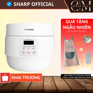 Nồi cơm điện Sharp mini 1L 600W Chính hãng [Hẹn giờ, mâm nhiệt 3D, 6 chức năng nấu] KS-COM100DV-WH - CHEAPMALL