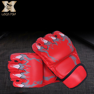 Loco FISH boxing Găng tay nửa ngón chiến đấu thi đấu tập đấm bốc găng tay dày chống trượt dành cho người lớn