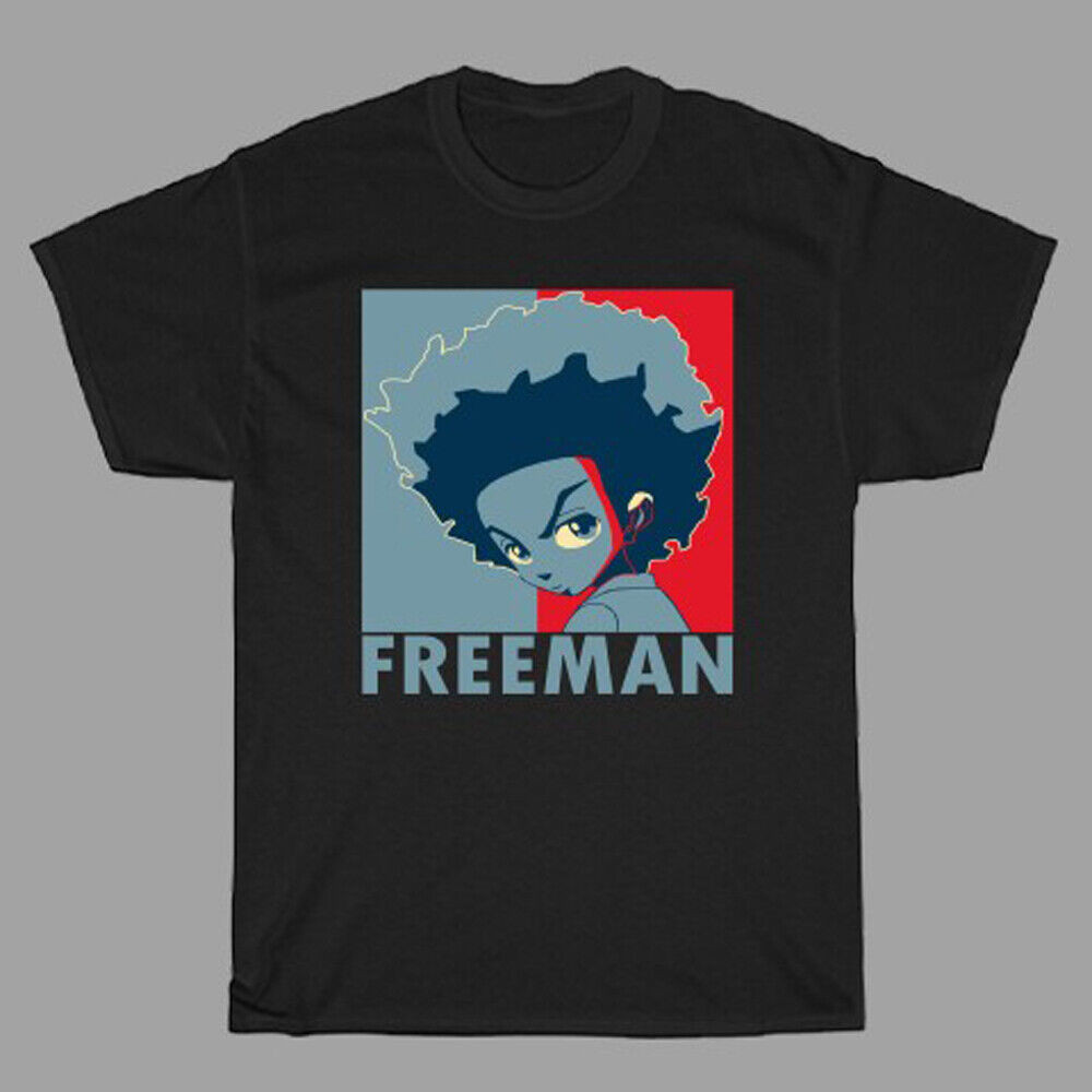 Áo thun nam màu đen có Logo Boondocks Huey Freeman