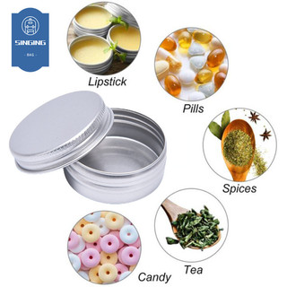 (Ygd) 5 Chiếc Nhôm Mini Tròn Thiếc Hộp Đựng Kim Loại Chai Bảo Quản Bình Vít Nắp Hộp
