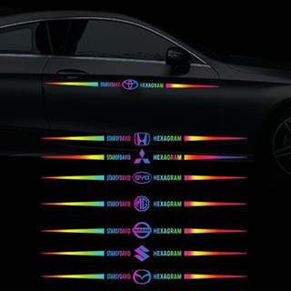 Miếng dán trang trí đầy màu sắc sửa đổi sáng tạo thân xe hoa nắp bình xăng dán hình ngôi sao sáu cánh laser phản quang xe dán