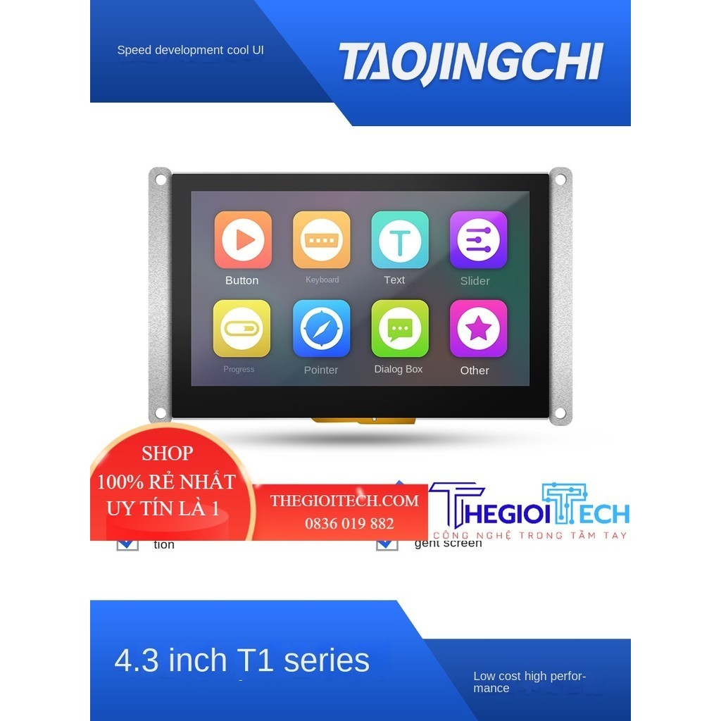 Màn Hình Cổng Nối Tiếp 4.3 Inch Của Amoy Jingchi T1 Series IPS Toàn Màn Hình LCD TFT Màn Hình Cảm Ứng HMI Màn Hình TFT - Cảm ứng điện trở