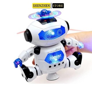 Quà tặng cho bé đồ chơi robot xoay 360 độ phát nhạc, phát sáng -dc2548