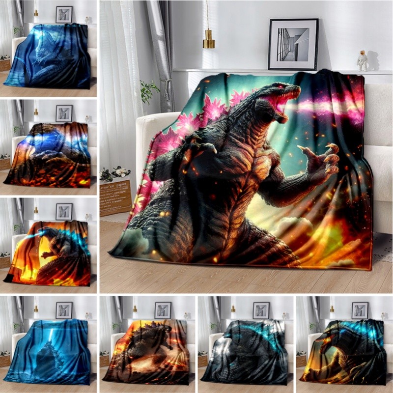 Chăn Ga Gối Trang Trí Monster King Godzilla Flannel In Chăn Khổng Lồ Quái Vật MUTO Sofa Chăn c47
