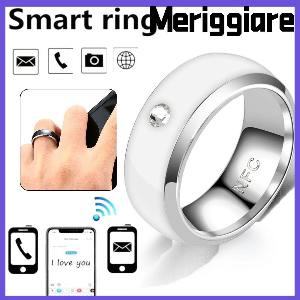Nhẫn thông minh MERIGGIARE NFC, Nhẫn kỹ thuật số ngón tay bằng thép không gỉ đa chức năng, Chống thấ