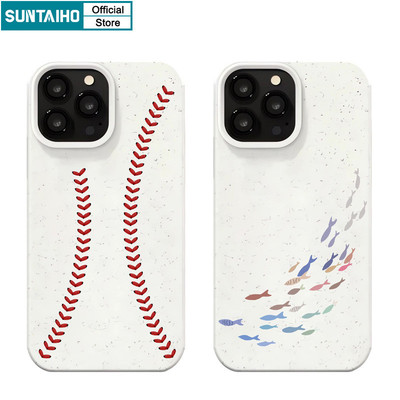Suntaiho Thẩm Mỹ Vỏ Dễ Thương Họa Tiết Hoa Cá Ốp lưng Iphone 11 12 13 14 15 16 Pro Max IP 7 8 Plus Iphon X Xs XR Xs Max Silicon Mềm Cao Cấp Chống Sốc Ốp Lưng
