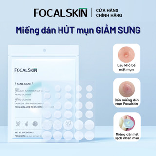 Miếng dán Hỗ trợ giảm mụn FOCALSKIN Clean Acne | Bao da Hỗ trợ giảm mụn tự nhiên | Giảm sưng mụn | 60 Miếng Trang Điểm Ngày Và Đêm Acne