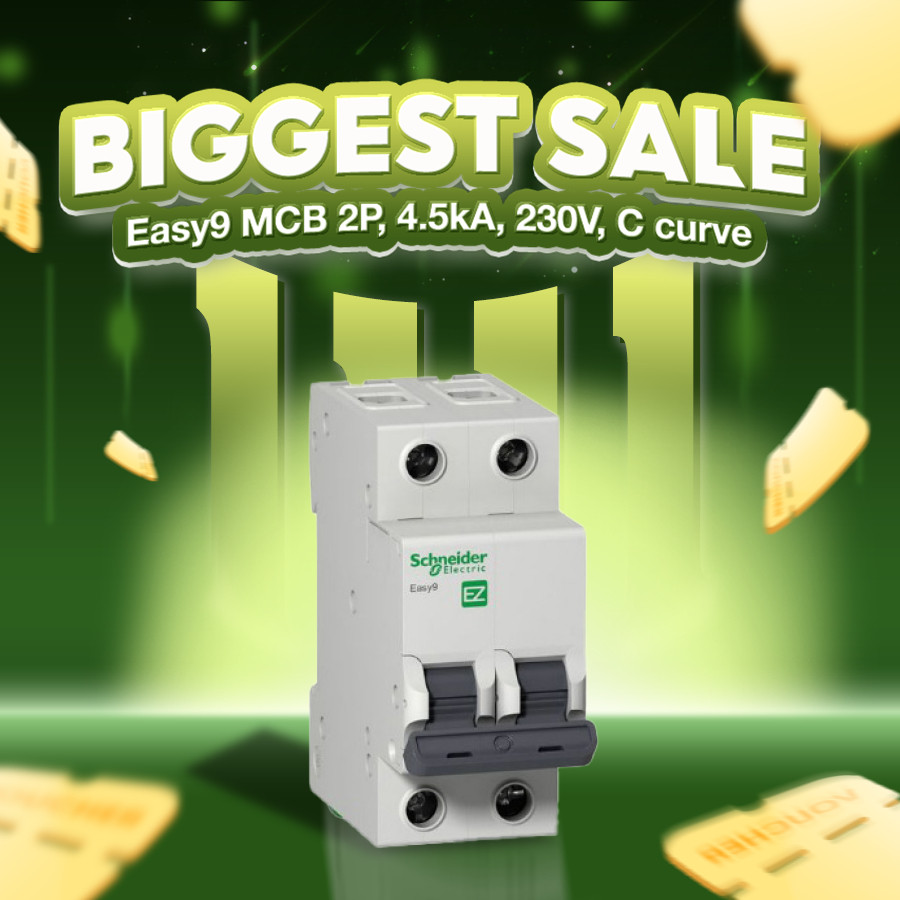 Cầu dao tự động Schneider EZ9F34206  2P 6A 4.5kA C Curve Easy9 | Aptomat bảo vệ an toàn Schneider EZ