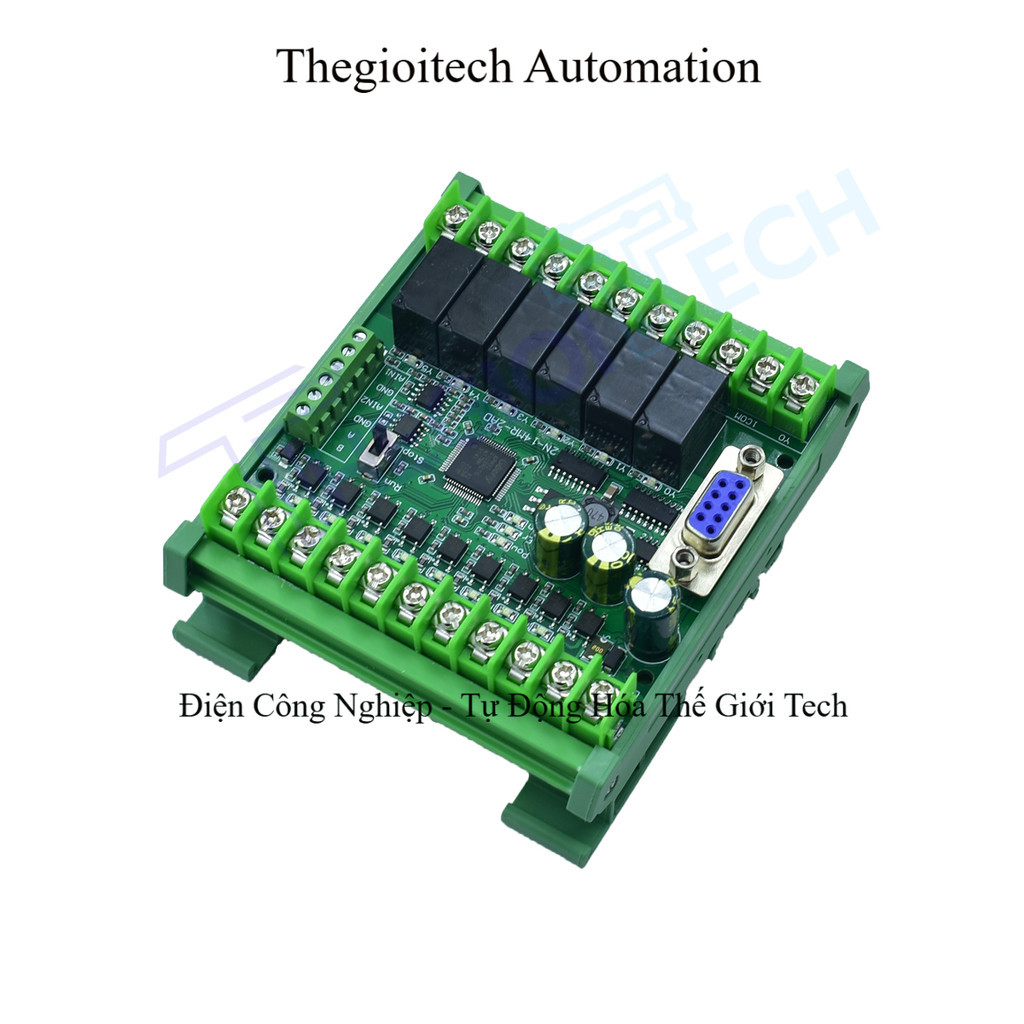 Board mạch lập trình PLC JX FX2N-10MR/10MT 6 input 4 output relay và transistor Với 2AD RS232 DB9, G