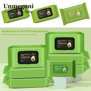Unmegoni 12 / 60 / 80 Khăn lau ướt làm sạch da mặt, Khăn lau tẩy trang sợi nhỏ mềm, Phụ kiện trang điểm di động Dụng cụ bông Khăn lau bông dùng một lần Du lịch