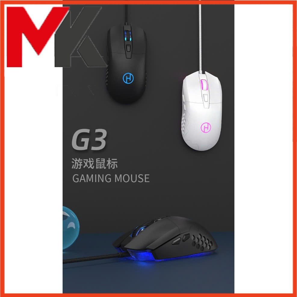 Chuột Gaming Black Snake G3 - 6400 DPI, 78G, Dây dù| MKShop