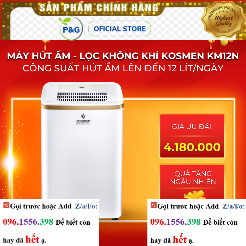 Máy hút ẩm không khí mini, Máy lọc không khí dân dụng Kosmen KM-12N  sale