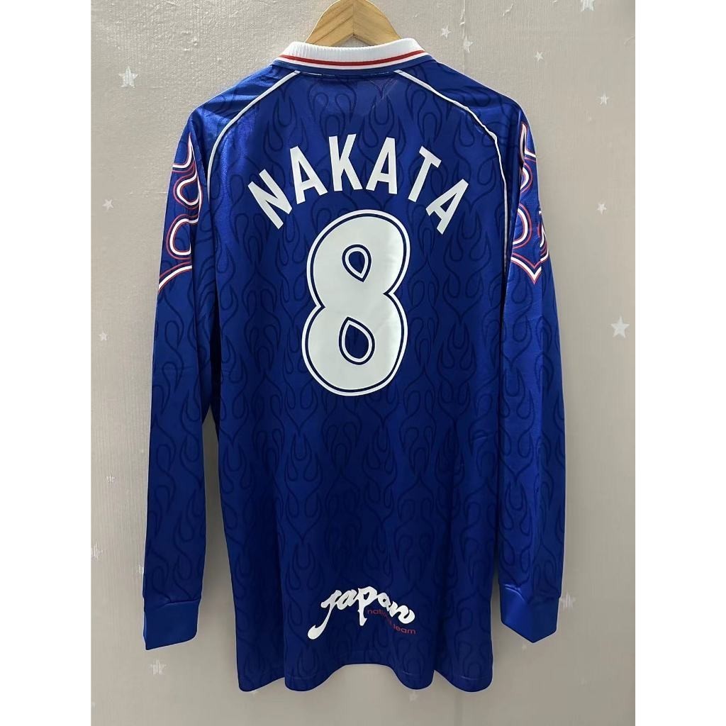 Áo Bóng Đá Retro NAKATA 1998 Nhật Bản, Dài Tay, Cotton