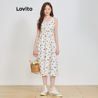 Lovito Đầm cài cúc hoa Ditsy thường ngày cho nữ L76AD187