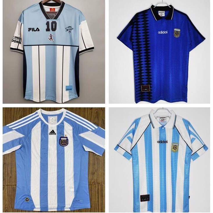 2001 Argentina Maradona #10 Phiên bản kỷ niệm Áo bóng đá cổ điển 1994 1996 2010 2014 Áo bóng đá