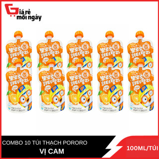 Combo 10 túi nước thạch pororo vị cam 120ml