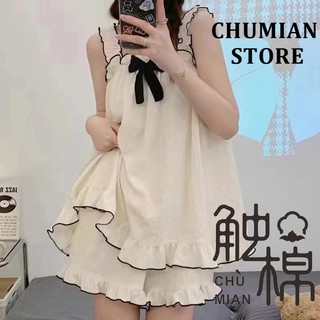 Ins Phiên Bản Hàn Quốc Bộ Đồ Ngủ Nữ Tay Ngắn Cổ Tròn Hoa Nhỏ Ngọt Ngào Rời Homewear