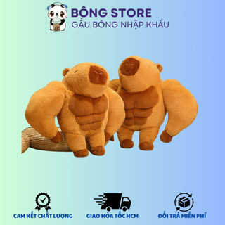 Gấu bông Chuột lang Capybara cơ bắp 6 múi cute vô tri - Gấu bông Capybara - Thú nhồi bông nhập khẩu - Gấu bông giá rẻ