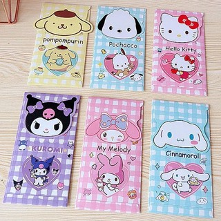 4 Miếng 2024 Sanrio Angpao kuromi mymelody Cinnamoroll Pom Pom Purin Pochacco Phong Bì Màu Đỏ Hoạt Hình OX Túi Đựng Tiền Mặt Năm Mới Quà Tặng Gói Màu Đỏ Hoạt Hình Túi Đựng Tiền Đỏ