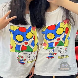 Tik Tok Bán Chạy Phát Sáng Năng Động Siêu Nhân Tay Ngắn Sáng Tạo Sáng Tạo Sáng Tạo Crayon Shin-Chan Trứng Muối Ngắn Tay Siêu Nhân Áo Thun Cặp Đôi Tay Ngắn Phát Sáng Hello Kitty Ngắn @ -