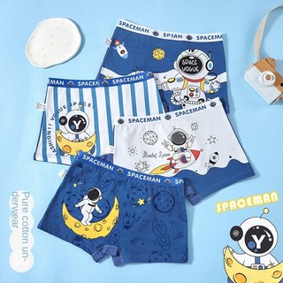Quần lót đùi cho bé trai set 4 cái cotton mịn thoáng, quần sịp chíp boxer trẻ em cho bé trai xốp
