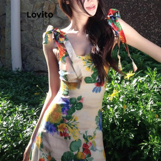 Lovito Đầm ren hoa sang trọng dành cho nữ LNE56098