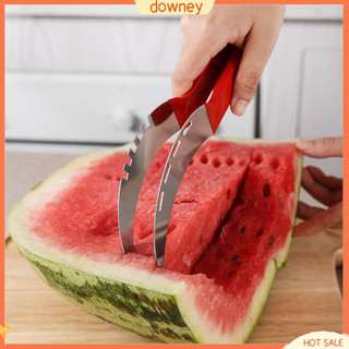 {Downey} Máy cắt khối dưa hấu dễ dàng Máy thái dưa hấu Máy cắt dưa hấu dễ dàng Dụng cụ thái lát bằng thép không gỉ hai đầu cho nhà bếp Đông Nam Á Tiện ích cắt lát trái cây 2 trong 1