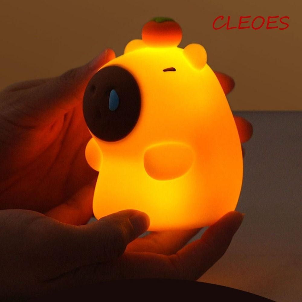 Cleoes Capybara Night Light, USB có thể sạc lại Capybara Shape Guinea Pig Night Light, Quà tặng sáng tạo Silicone Soft Light Bảo vệ mắt Capybara Đèn silicon Trang trí máy tính để bàn