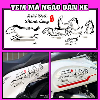 Tem dán xe chế hài hước dán trang trí xe máy, xe điện, mũ bảo hiểm tem decal phủ bóng