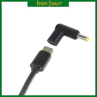 Bộ chuyển đổi nguồn BON USB C sang DC 90 độ USB Type C sang DC 5 5x2 1mm Công suất kết nối
