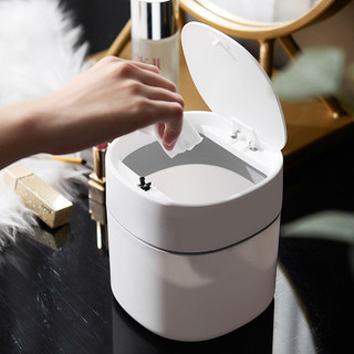 Máy tính để bàn thùng rác báo chí bao hộ gia đình nhỏ thùng rác nhỏ có thể bàn mini giỏ bụi ins phong cách thùng rác