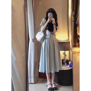 Váy Bộ Đồng Phục Phong Cách Xiaoxiang Cho Nữ Mùa Hè Cảm Giác Cao Cấp Phong Cách Học Đường Nơ Áo Khoác Chân Váy