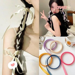 Dây buộc tóc lụa BORAG, Dây buộc tóc ruy băng bện dài xoắn, Mũ phụ kiện tóc đầy màu sắc Băng đô bé gái