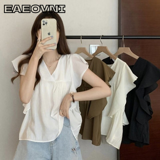 EAEOVNI áo sơ mi nữ áo kiểu hàn quốc nhí nhảnh Xinh  thông thường Fashion WCS2460DMJ 24Z240615