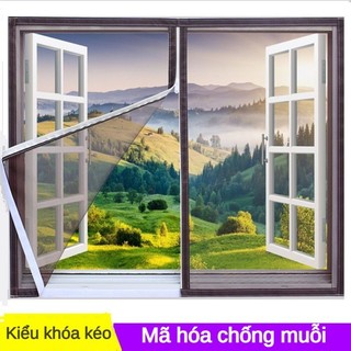 180*150cm Lưới dán chống muỗi,Rèm Chống Muỗi Cửa Sổ Tự Dính Có Khóa Kéo Lưới chống,Lưới màn hình cửa