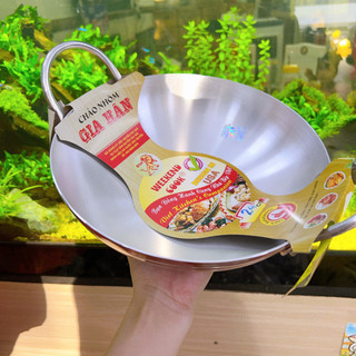 Chảo nhôm sâu lòng gia hân - chảo nhôm lòng sâu 2 quai tiện lợi