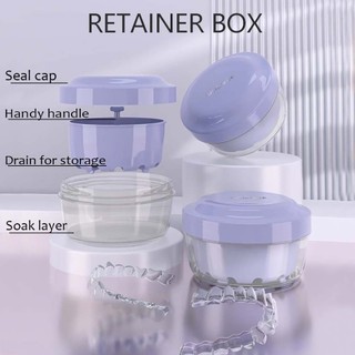 Nha Khoa Hai Lớp Răng Giả Hộp Tắm Nha Khoa Giả Răng Hộp Bảo Quản Di Động Chất Lượng Cao Thắt Lưng Di Động Dụng Cụ Nha Khoa