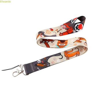 Lacyesbza Dachshund Dây đeo huy hiệu điện thoại Dây đeo huy hiệu ID sáng tạo Giá đỡ dây treo Webbings Ruy băng Móc chìa khóa Giá đỡ dây đeo điện thoại